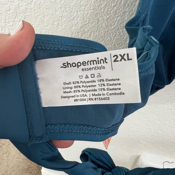 Shapermint, Essentials Full Coverage Halter Bikini Top, 2XL, Ocean Blue - Picture 4 of 4